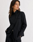 veste noire dos longueur hanches