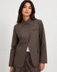 veste marron dos longueur hanches