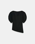 Blouse noire ourlet asymétrique vue dos