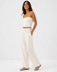 ensemble bandeau smocké beige vue dos