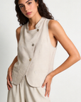 ensemble gilet croise et pantalon large en viscose image 10