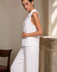 ensemble gilet croise et pantalon large en viscose image 16