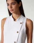 ensemble gilet croise et pantalon large en viscose image 4
