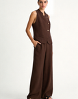 ensemble gilet croise et pantalon large en viscose image 6