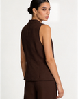 ensemble gilet croise et pantalon large en viscose image 8