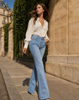 Jean flare bleu clair