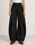 pantalon large noir devant