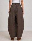 pantalon large marron dos