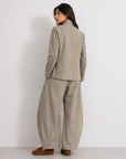 pantalon large kaki dos