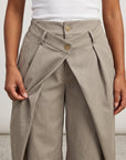 pantalon kaki double boutonnage détail