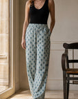 pantalon raye et fleuri dos elastique image 12
