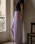pantalon raye et fleuri dos elastique image 8