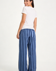 Dos pantalon rayé bleu nuit poches plaquées