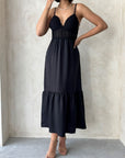 02. 02 robe midi noire col v crochet image 3