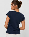t shirt col rond bleu marine dos