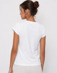 t shirt col rond blanc dos