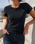 t shirt col rond noir