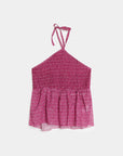 02. 02 t shirt dos nu smocke a nouer peplum imprime image 3