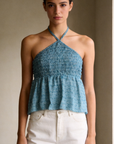 02. 02 t shirt dos nu smocke a nouer peplum imprime image 5