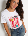 T shirt blanc imprimé homards « LA PLAGE »