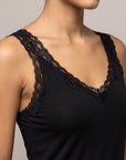 Zoom encolure dentelle noir