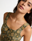 top fleuri boutonne en coton dos smocke image 6