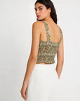 top fleuri boutonne en coton dos smocke image 7
