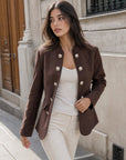 veste officier marron en situation