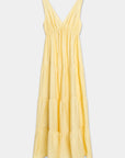 robe longue jaune détail matière