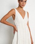robe longue beige vue face