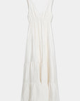 robe longue beige détail bretelle