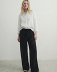 Pantalon large rayé femme vue de face