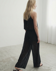 Pantalon large rayé femme vue arrière