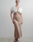 robe femme vue face bords contrastés