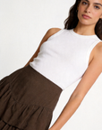 jupe midi volants brown détail taille