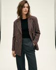 Blazer femme bordeaux et marron, coupe élégante