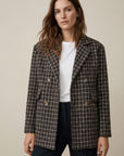 Blazer femme bordeaux et marron, coupe élégante
