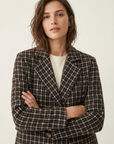 Blazer femme bordeaux et marron, coupe élégante