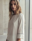 Blouse col bateau manches longues