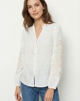 Chemise brodée en coton femme – manches longues élégantes