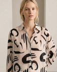 Chemise fluide transparente noir blanc