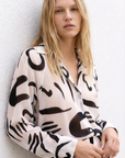 Chemise fluide transparente noir blanc