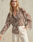 Chemise transparente imprimée zèbre
