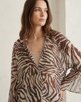 Chemise transparente imprimée zèbre