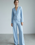 Ensemble deux pièces coton femme – Veste col V et pantalon confortable vue principale