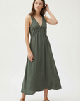 Robe midi fluide brodée – Coupe élégante – Viscose