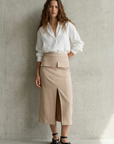 Jupe Cargo Beige Avec Poches