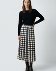 Jupe Noir et Blanc Midi à Pois