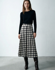 Jupe Noir et Blanc Midi à Pois