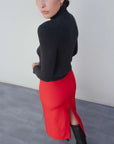 Jupe Rouge Longue Fendue